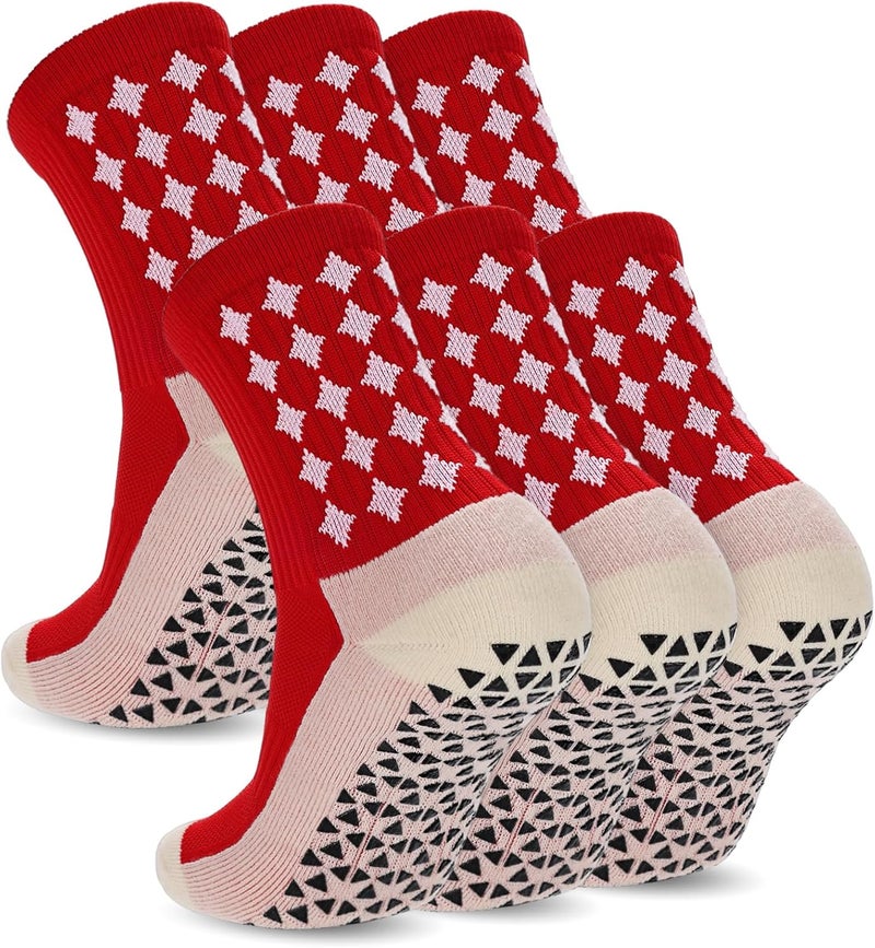 Regilt 3/6 Pairs Grip Soccer Socks Men Women Non-slip Sports Socks for Basketball Football Athletic - Image 1